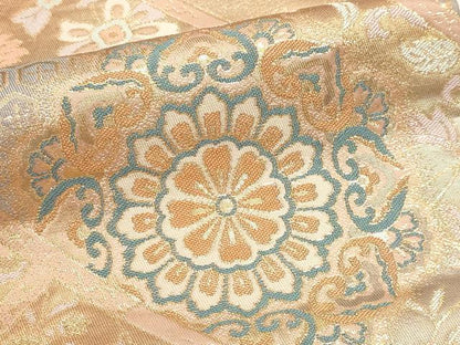 平和屋本店▼六通柄袋帯　正倉院花文　本金二重箔　正絹　逸品　DABJ6055sf