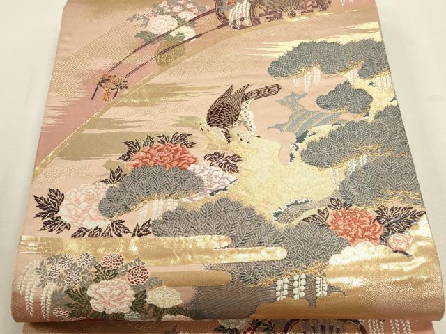 平和屋本店▼六通柄袋帯　唐織　爛漫　本金箔　正絹　逸品　DABJ6058sf