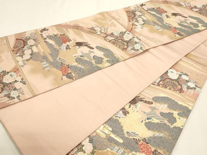平和屋本店▼六通柄袋帯　唐織　爛漫　本金箔　正絹　逸品　DABJ6058sf