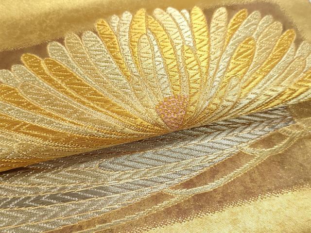 平和屋本店●西陣　長嶋成織物　ながしま帯　六通柄袋帯　唐織　錦松秀映文　本金箔　瀞金錦　正絹　逸品　DABJ6062sf