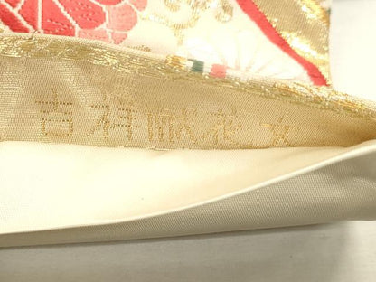 平和屋本店▼六通柄袋帯　唐織　吉祥献花文　本金箔錦二重織　正絹　逸品　DABJ6065sf