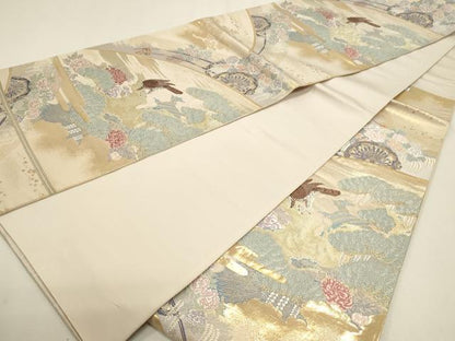 平和屋本店▼六通柄袋帯　唐織　爛漫　本金箔　正絹　逸品　DABJ6067sf