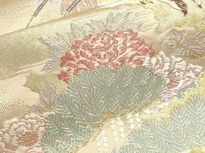平和屋本店▼六通柄袋帯　唐織　爛漫　本金箔　正絹　逸品　DABJ6067sf