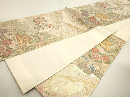 平和屋本店▼六通柄袋帯　唐織　錦繍金閣寺文　九百錦　本金貮重箔　正絹　逸品　DABJ6072sf
