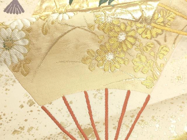 平和屋本店▼六通柄袋帯　光琳扇面文　本金箔　正絹　逸品　DABJ6092sf