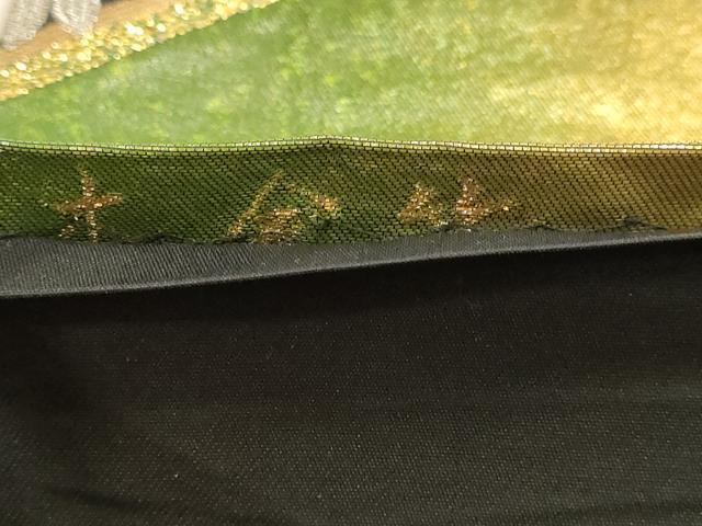 平和屋本店▼六通柄袋帯　宝尽くし文　松竹梅　黒地　本金箔　正絹　逸品　DABJ6094sf