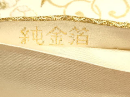 平和屋本店▼六通柄袋帯　唐織　菱取能衣文　純金箔24Ｋ　正絹　逸品　DABJ6098sf