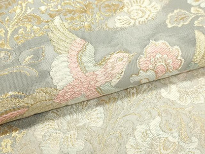 平和屋本店▼六通柄袋帯　道長瑞鳥華文　本金箔　正絹　逸品　DABJ6101sf
