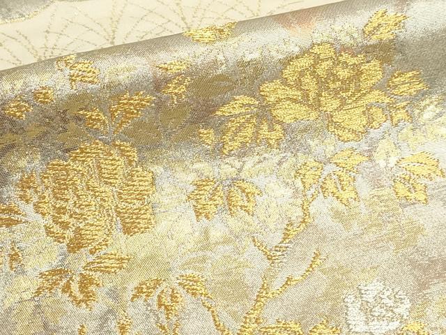 平和屋本店▼六通柄袋帯　千華百花　純金箔二重引　24金　正絹　逸品　DABJ6102sf