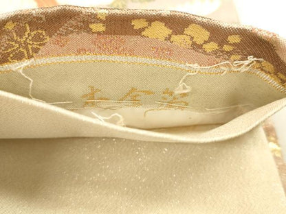 平和屋本店▼六通柄袋帯　唐織　祝宴つづれ　本金箔　正絹　逸品　DABJ6105sf