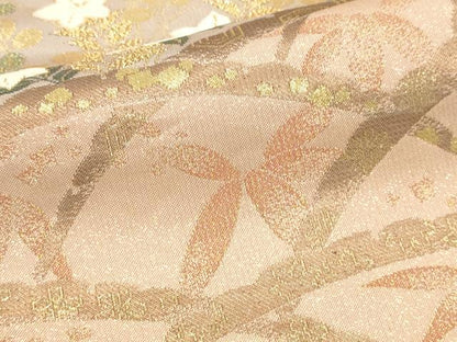平和屋本店▼六通柄袋帯　唐織　祝宴つづれ　本金箔　正絹　逸品　DABJ6105sf
