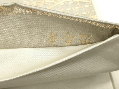 平和屋本店▼六通柄袋帯　唐織　有職錦秀文　本金箔　正絹　逸品　DABJ6112sf