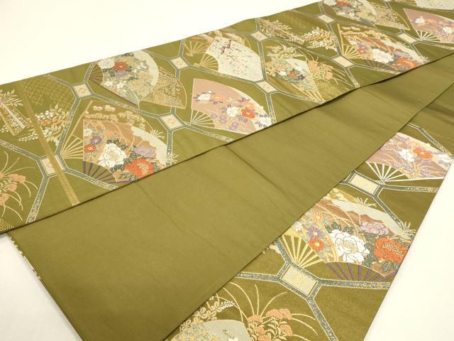 平和屋本店▼六通柄袋帯　唐織　天井絵古典　本金　正絹　逸品　DABJ6113sf