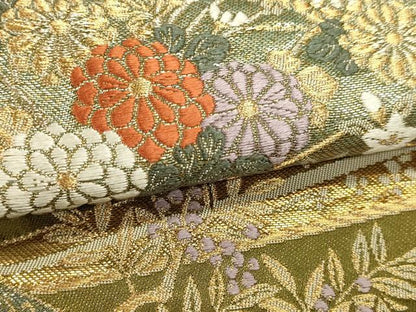 平和屋本店▼六通柄袋帯　唐織　天井絵古典　本金　正絹　逸品　DABJ6113sf