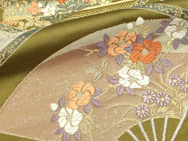 平和屋本店▼六通柄袋帯　唐織　天井絵古典　本金　正絹　逸品　DABJ6113sf