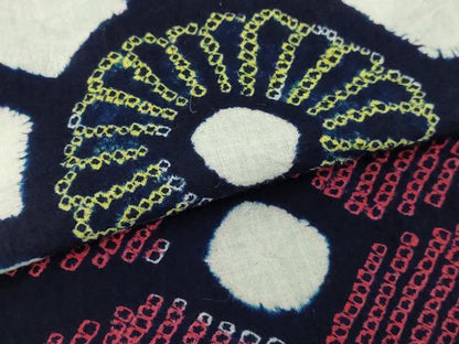 平和屋着物∴夏物　浴衣　有松鳴海絞り　草花文　綿　逸品　DABJ6133sf