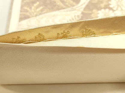 平和屋本店▼六通柄袋帯　花車流扇　純金二重引24金　正絹　逸品　DABJ6154sf