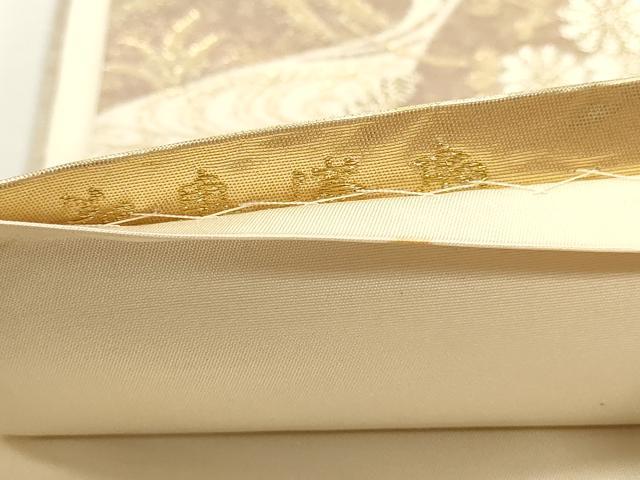 平和屋本店▼六通柄袋帯　花車流扇　純金二重引24金　正絹　逸品　DABJ6154sf