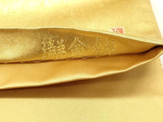 平和屋本店●西陣　長嶋成織物　ながしま帯　加賀友禅の巨匠　初代　由水十久　太鼓柄袋帯　花売り　本金箔　瀞金錦　正絹　逸品　DABJ6155sf