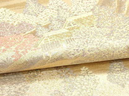 平和屋本店▼六通柄袋帯　大原　弐拾四金二重織　正絹　逸品　DABJ6159sf