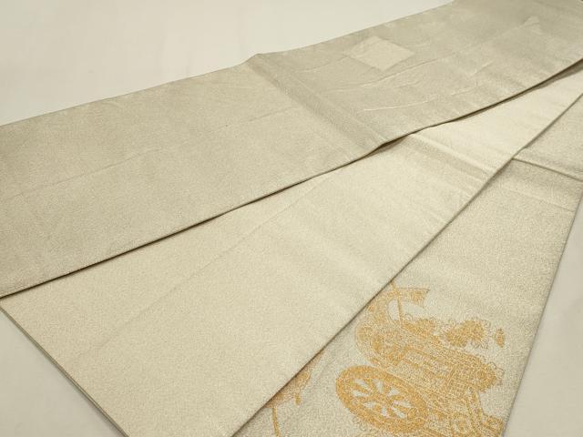 平和屋本店▼太鼓柄袋帯　つづれ織　花御所車文　本金箔24Ｋ　正絹　逸品　DABJ6170sf