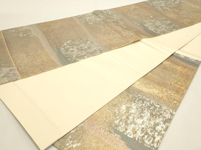 平和屋本店▼六通柄袋帯　唐草文　もみ泥金唐箔　正絹　逸品　DABJ6172sf