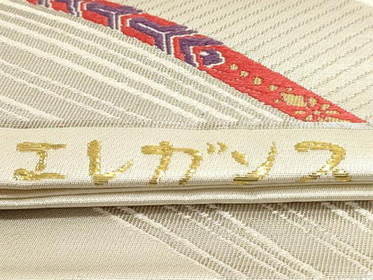 平和屋本店▼六通柄袋帯　唐織　エレガンス　純金箔24Ｋ　正絹　逸品　DABJ6177sf