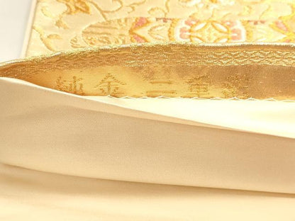 平和屋本店▼六通柄袋帯　正倉院花唐草文　純金二重箔　正絹　逸品　DABJ6180sf