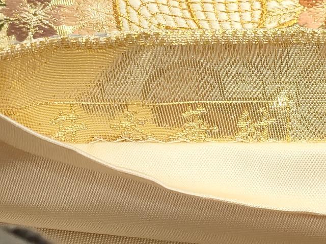 平和屋本店▼六通柄袋帯　唐織　天井香華紋　本金箔　正絹　逸品　DABJ6187sf