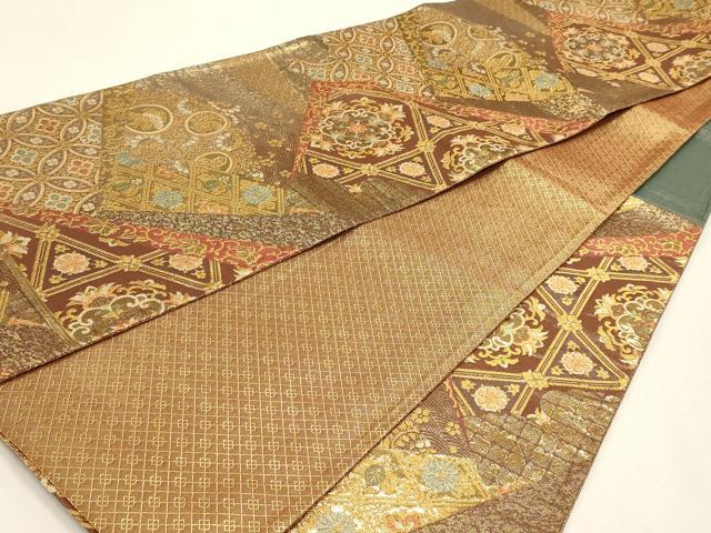 平和屋本店▼佐賀錦　六通柄袋帯　彩華文　本金箔　正絹　逸品　DABJ6195sf