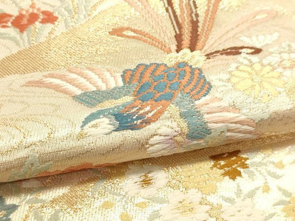 平和屋本店▼六通柄袋帯　唐織　大奥絵巻　弐拾四金二重織　正絹　逸品　DABJ6196sf