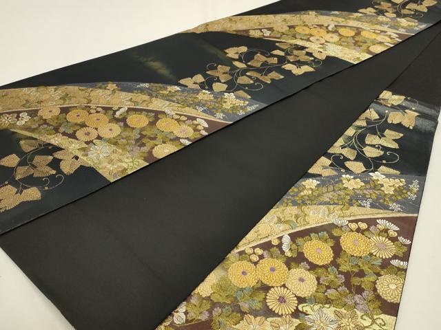 平和屋本店▼六通柄袋帯　高台寺蒔絵文　本金襲　引箔　正絹　逸品　DABJ6198sf