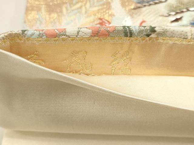 平和屋本店▼六通柄袋帯　唐織　草花文　秀風絽　本金箔　正絹　逸品　DABJ6204sf