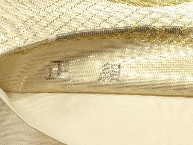 平和屋本店▼六通柄袋帯　草花丸文　プラチナ本金箔織　正絹　逸品　DABJ6208sf