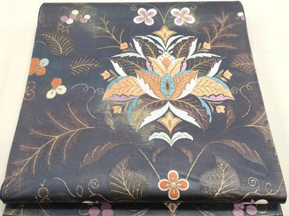 平和屋本店▼西陣　六通柄袋帯　唐織　華連　本金二重箔　正絹　逸品　DABJ6209sf