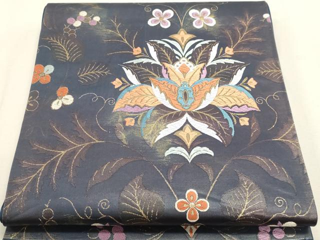 平和屋本店▼西陣　六通柄袋帯　唐織　華連　本金二重箔　正絹　逸品　DABJ6209sf