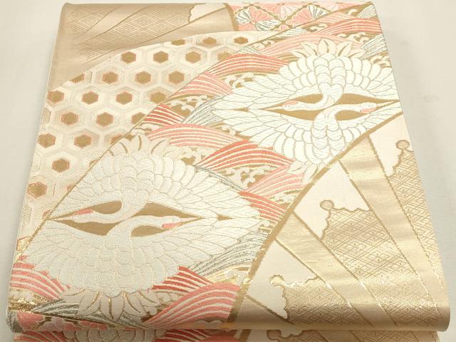 平和屋本店▼六通柄袋帯　唐織　松寿能衣調　24金箔　正絹　逸品　DABJ6214sf