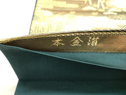 平和屋本店▼六通柄袋帯　風景文　本金箔　正絹　逸品　DABJ6299sf
