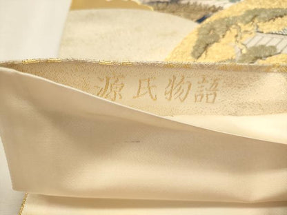 平和屋本店▼全通全景柄袋帯　源氏物語　純金箔　正絹　逸品　DABJ6408sf