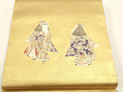 平和屋本店●加賀友禅の巨匠　初代　由水十久　西陣　長嶋成織物　ながしま帯　太鼓柄袋帯　前後　本金箔　瀞金錦　正絹　逸品　DABJ6493sf