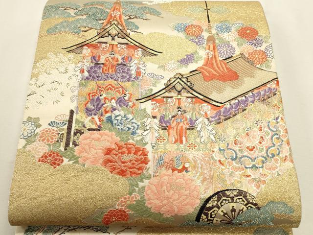平和屋本店▼六通柄袋帯　唐織　九百錦　祇園祭　本金箔24Ｋ　正絹　逸品　DABJ6502sf