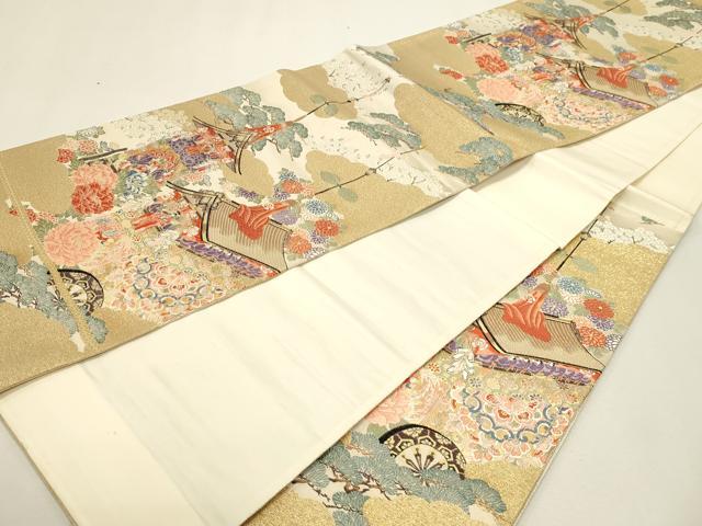 平和屋本店▼六通柄袋帯　唐織　九百錦　祇園祭　本金箔24Ｋ　正絹　逸品　DABJ6502sf
