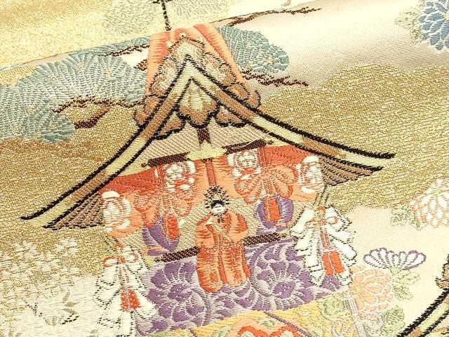 平和屋本店▼六通柄袋帯　唐織　九百錦　祇園祭　本金箔24Ｋ　正絹　逸品　DABJ6502sf