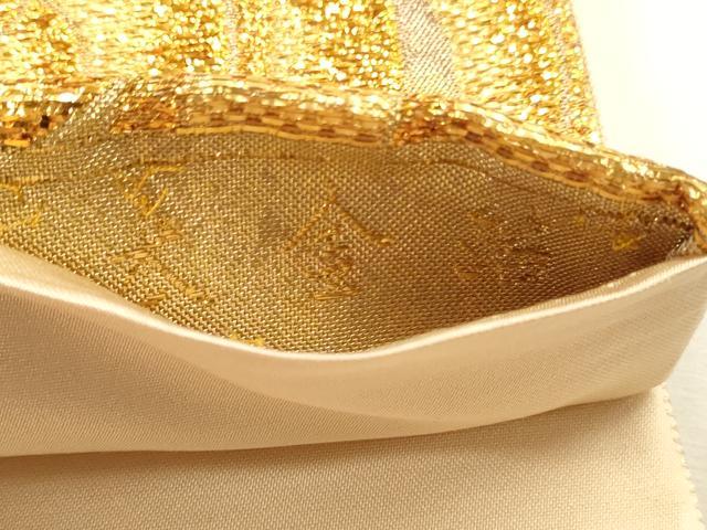 平和屋本店▼六通柄袋帯　立波文　本金箔　正絹　逸品　DABJ6511sf
