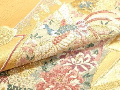 平和屋本店▼六通柄袋帯　唐織　几帳松皮文　本金二重箔　正絹　逸品　DABJ6512sf