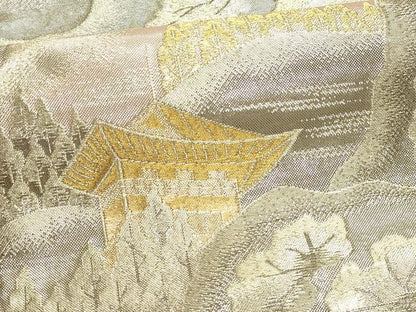 平和屋本店▼佐賀錦　六通柄袋帯　九百錦　古都の四季　弐拾四金　正絹　逸品　DABJ6514sf