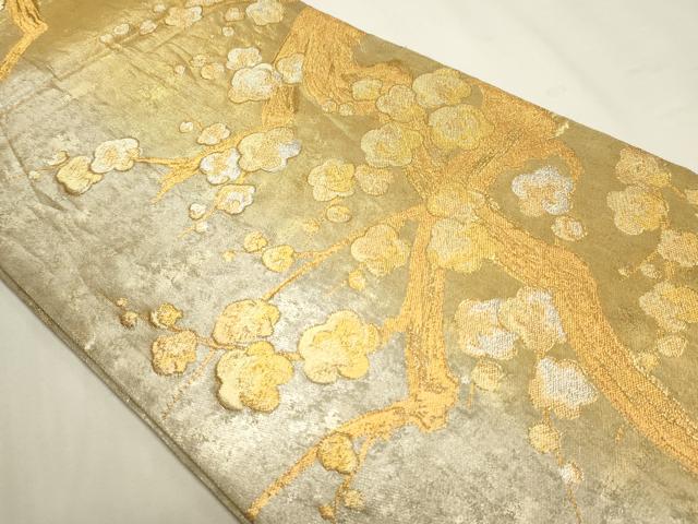 平和屋本店▼六通柄袋帯　ことほぎの帯　枝梅文　本金箔　正絹　逸品　DABJ6519sf