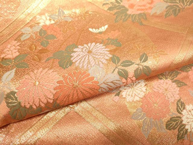 平和屋本店▼六通柄袋帯　唐錦御天井花文　本金箔　三越扱い　正絹　逸品　DABJ6524du