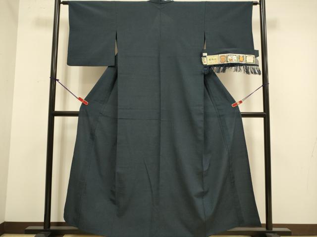 平和屋着物▽本塩沢　単衣　絣文様　証紙付き　正絹　逸品　DABJ6525du