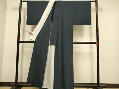 平和屋着物▽本塩沢　単衣　絣文様　証紙付き　正絹　逸品　DABJ6525du